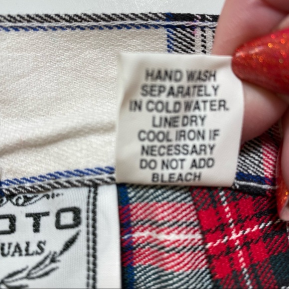 Vintage 1970s Kyoto stirrup pants, NWT red/white plaid cotton/lycra Womens 13-14 - Picture 3 of 7
